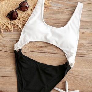 NWT- Black and white Zaful Small swimsuit